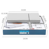 Feliator manual Vivimall, pentru cascaval, salam, prajituri, unt, din otel inoxidabil, usor de curatat si utilizat, 5 lame de schimb incluse, picioare antiderapante, 21 x 12.2 x 2.8 cm, argintiu - vivimall.ro