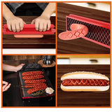 Feliator Manual Pentru Hot-Dog Crestare Carnati Si Hot-Dog, Manual, Potrivit Pentru Gratar, 29.5 X 6.5 Cm, Din Inox Si Abs, Rosu - vivimall.ro