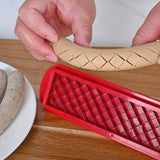 Feliator Manual Pentru Hot-Dog Crestare Carnati Si Hot-Dog, Manual, Potrivit Pentru Gratar, 29.5 X 6.5 Cm, Din Inox Si Abs, Rosu - vivimall.ro