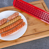 Feliator Manual Pentru Hot-Dog Crestare Carnati Si Hot-Dog, Manual, Potrivit Pentru Gratar, 29.5 X 6.5 Cm, Din Inox Si Abs, Rosu - vivimall.ro