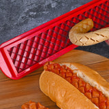 Feliator Manual Pentru Hot-Dog Crestare Carnati Si Hot-Dog, Manual, Potrivit Pentru Gratar, 29.5 X 6.5 Cm, Din Inox Si Abs, Rosu - vivimall.ro