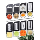 Feliator Multifunctional, Vivimall, Razatoare, 8 in 1, pentru Fructe si Legume, 10 Piese, Lame de Inox, Recipient Stocare, Separator Oua, Protectie Mana, ABS, 32.2x11.3 cm, Albastru/Alb - vivimall.ro