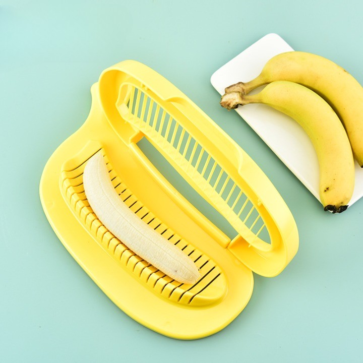 Feliator Multifunctional pentru Alimente, Vivimall, Model Banana, pentru Legume si Fructe, Accesoriu pentru Bucatarie, 28.8x18.3 cm, Galben - vivimall.ro
