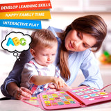 Carte Senzoriala Educativa Montessori 7in1, Vivimall, 26 de Activitati, Dezvoltare Abilitati Motorii, 4 Pagini, Model Dinozauri, 28x22x7 cm, Roz - vivimall.ro