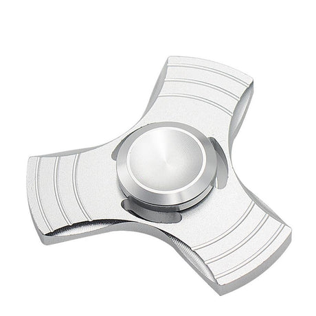 Fidget Spinner Jucarie Antistres De Metal Cu Orificii Argintiu 2 - vivimall.ro