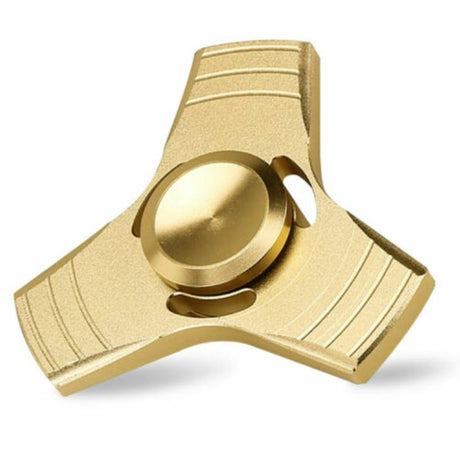 Fidget Spinner Jucarie Antistres De Metal Cu Orificii Auriu 1 - vivimall.ro