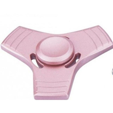Fidget Spinner Jucarie Antistres De Metal Cu Orificii Roz 1 - vivimall.ro