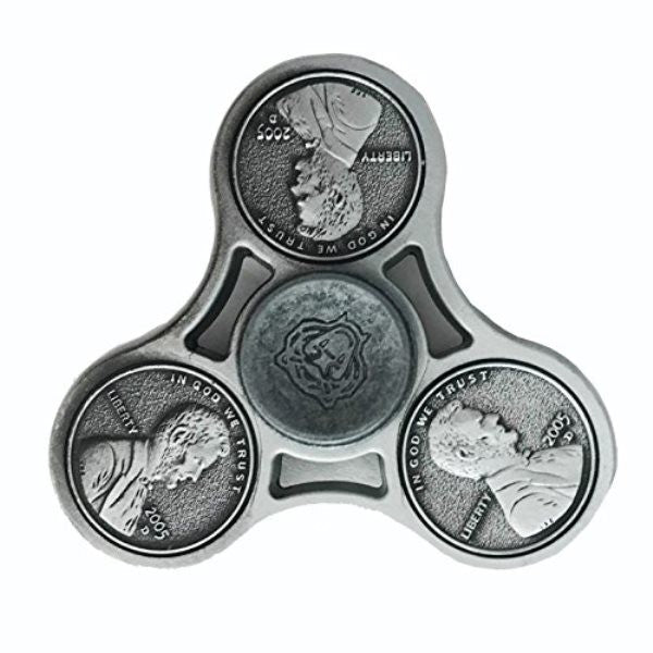 Fidget Spinner Jucarie Antistres Model One Cent Gri - vivimall.ro