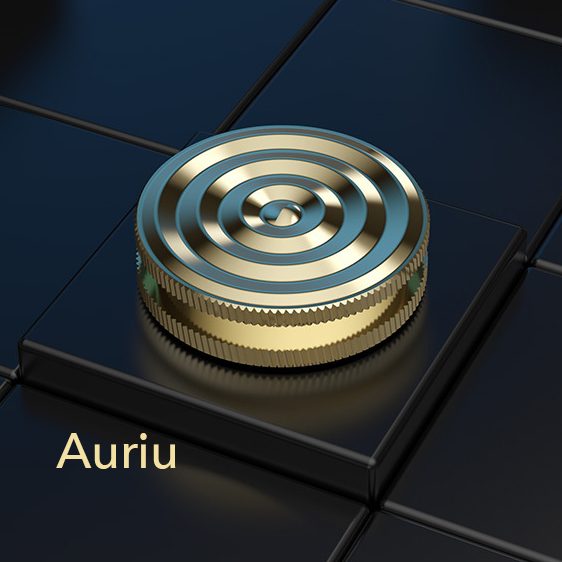 Fidget Spinner Titirez Anti Stress, Flippy, Tip Pandativ / Breloc, Ondulatii Mari, Otel Inoxidabil, 30x30x8 mm, Auriu - vivimall.ro