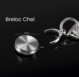 Titirez antistres Flippy tip breloc din oțel inoxidabil silver, unghi lateral cu detalii ondulații