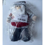 Figurina Decorativa, Pentru Craciun, Vivimall, Mos Craciun, Picioare Telescopice, Inaltime Reglabila 44-54cm, Bluza cu Fulgi, Rosu/Gri - vivimall.ro