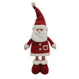 Figurina Decorativa, Pentru Craciun, Vivimall, Mos Craciun, Picioare Telescopice, Inaltime Reglabila 44-54cm, Caciula cu Inimioare, Alb/Rosu - vivimall.ro