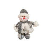 Figurina Decorativa, Pentru Craciun, Vivimall, Om de Zapada, Picioare Telescopice, Inaltime Reglabila 33- 70 cm, Pantaloni Luciosi, Alb/Argintiu - vivimall.ro