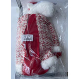 Figurina Decorativa, Pentru Craciun, Vivimall, Ren, Picioare Telescopice, Inaltime Reglabila 42 - 80 cm, cu Haina, Alb/Rosu - vivimall.ro