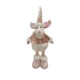 Figurina Decorativa, Pentru Craciun, Vivimall, Ren, Picioare Telescopice, Inaltime Reglabila 44-54cm, Bluza cu Paiete, Roz - vivimall.ro
