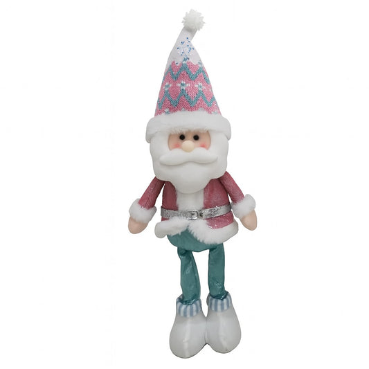 Figurina de Craciun Mos Craciun, Vivimall, Figurina Decorativa Mos Craciun pentru Sarbatorile de Iarna, 53 x 17 x 8 cm, Alb Roz - vivimall.ro