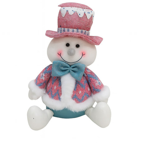 Figurina de Craciun Om de Zapada cu Palarie, Flippy, Figurina Decorativa Om de Zapada pentru Sarbatorile de Iarna, 26 x 20 x 12 cm, Multicolor - vivimall.ro