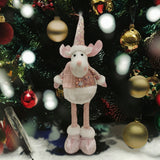 Figurina Decorativa, Pentru Craciun, Vivimall, Ren, Picioare Telescopice, Inaltime Reglabila 44-54cm, Bluza cu Paiete, Roz - vivimall.ro