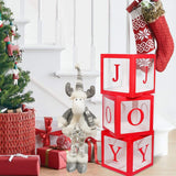 Figurina Decorativa, Pentru Craciun, Vivimall, Ren, Picioare Telescopice, Inaltime Reglabila 52- 82 cm, Pantaloni Luciosi, Alb/Argintiu - vivimall.ro