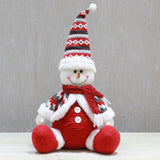 Figurina, Decoratiune Craciun, Om de zapada, 43x17 cm, rosu cu alb - vivimall.ro