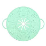 Capac Sita pentru Tigaie, Vivimall, 28 inch, Capac din Silicon pentru Scuregere, Rezistent la Remperaturi ridicate, Anti-Stropire, Deflector de Ulei, Verde deschis - vivimall.ro