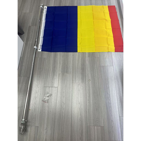 Kit Steagul Romaniei, Vivimall, Catarg 1.8 m, Suport Perete, Steag, Tricolor - vivimall.ro