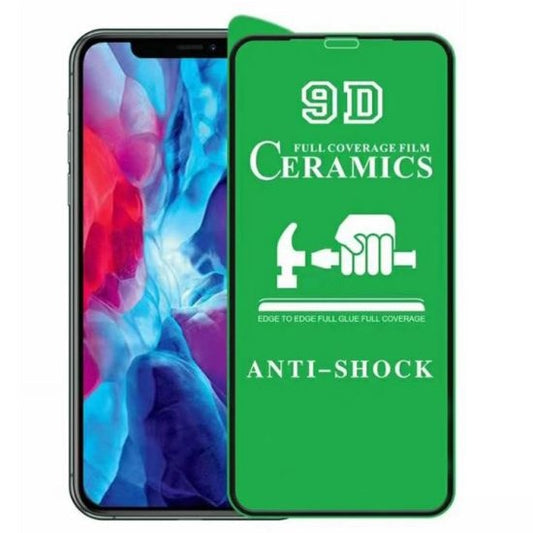 Folie de Protectie Ceramica, Vivimall, Compatibila cu Apple iPhone 16 Plus, Ceramics 9D, Antisoc, Margini Negre, Transparent - vivimall.ro