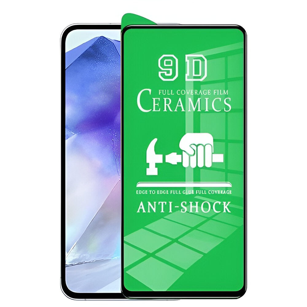 Folie de Protectie Ceramica, Flippy, Compatibila cu Samsung Galaxy A15, A15 5G, Ceramics 9D, Antisoc, Margini Negre, Transparent - vivimall.ro