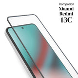 Folie de Protectie Ceramica, Flippy, Compatibila cu Xiaomi Redmi 13C, Ceramics 9D, Antisoc, Margini Negre, Transparent - vivimall.ro