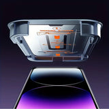 Folie de Protectie cu Instalare Rapida, Flippy, pentru Apple iPhone 15, Tempered Glass Easy Tool, Full Cover, Protectie Difuzor, HD, Margini Negre, Transparent - vivimall.ro