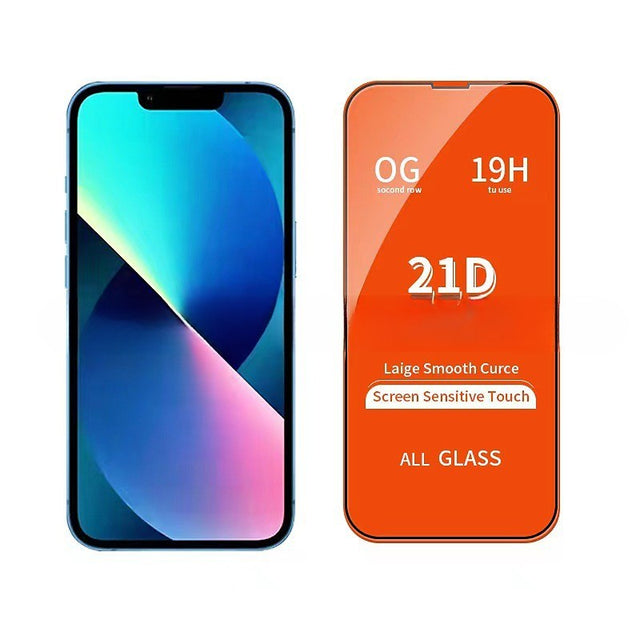 Folie Tempered Glass OG Full Cover 21D pentru Apple iPhone 15 Pro, margini negre, vedere frontală