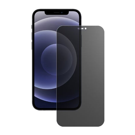 Folie privacy iPhone 15 Matte Ceramic 9H, vedere frontală, confidențialitate 30°, negru transparent