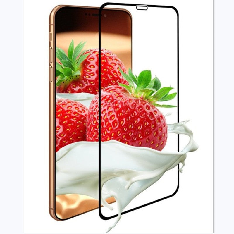 Folie ceramică 9D Full Cover pentru iPhone 15 Plus, margini negre, vedere frontală produs