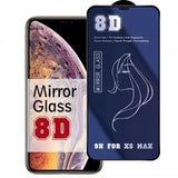 Folie sticlă temperată Mirror 8D pentru iPhone 15 Plus, efect oglindă albastru, vedere frontală