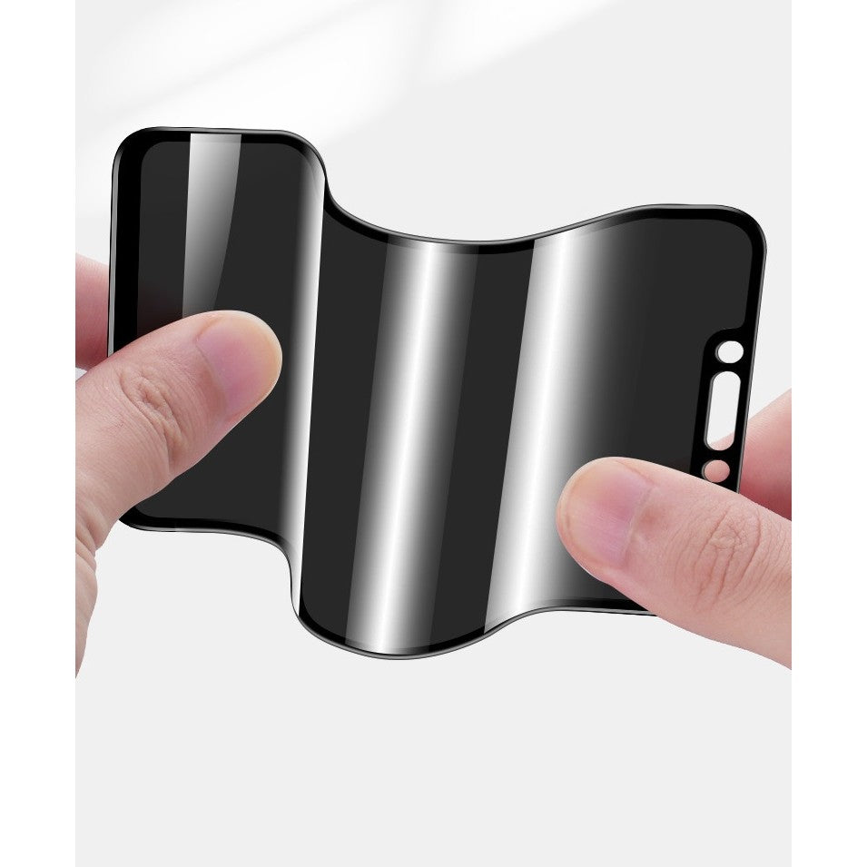 Folie de Protectie, Flippy, pentru iPhone 15 Pro, Matte Ceramic Privacy, 9H, Confidentialitate 30°, Anti-Soc, Negru Transparent - vivimall.ro