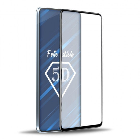 Folie de Protectie, Vivimall, pentru iPhone 15 Pro, Tempered Glass 5D, Full Cover, Margini Negre, Transparent - vivimall.ro