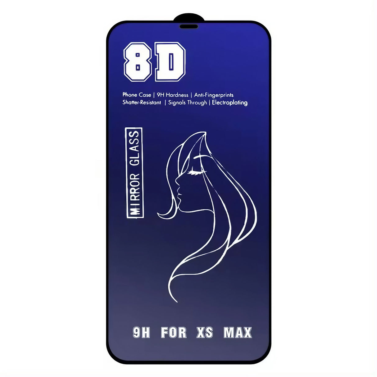 Folie protecție iPhone 15 Pro Tempered Glass Mirror 8D albastru, detaliu margine neagră full screen