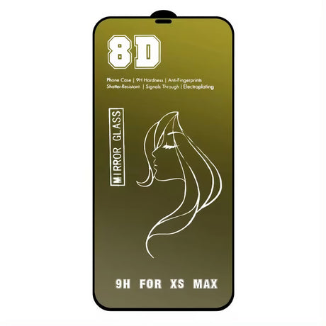 Folie protecție iPhone 15 Pro Tempered Glass 8D auriu, detaliu margine neagră full screen