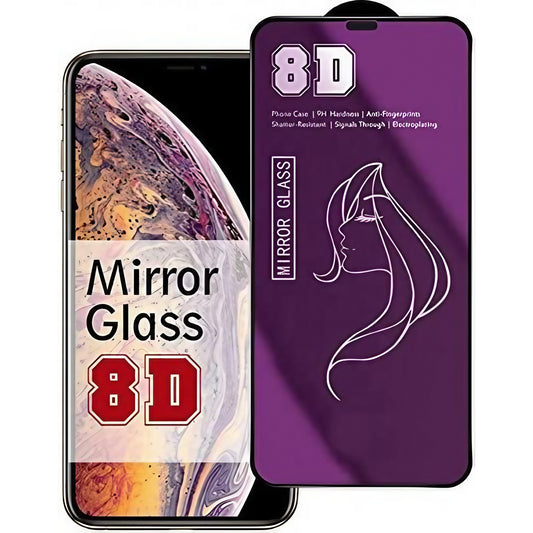 Folie de Protectie, Vivimall, pentru iPhone 15 Pro, Tempered Glass Mirror 8D, Efect Oglinda, HD, Violet - vivimall.ro
