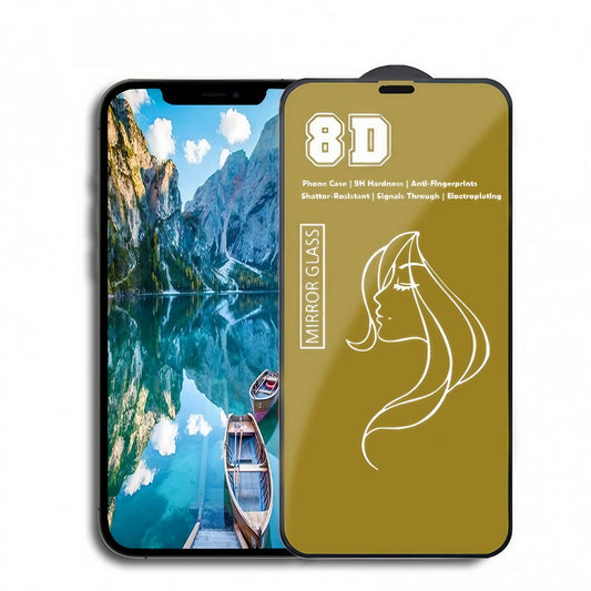 Folie de Protectie, Vivimall, pentru iPhone 15, Tempered Glass Mirror 8D, Efect Oglinda, HD, Auriu - vivimall.ro