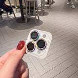 Folie de Protectie pentru Camera, Flippy, pentru iPhone 15, Tempered Glass cu Pietricele, HD, Multicolor - vivimall.ro