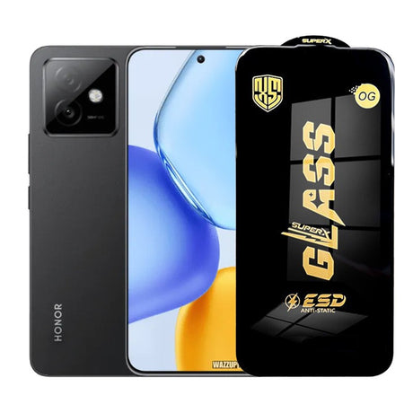 Folie sticlă securizată ESD pentru Honor X60 GT, 0.35 mm, margini negre, vedere frontală