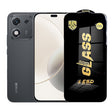 Folie protecție Honor X70i din sticlă securizată ESD, 0,35 mm, margini negre, vedere frontală