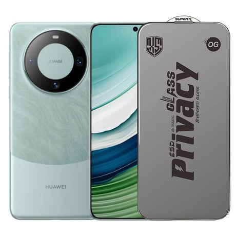 Folie sticlă securizată ESD Privacy OG pentru Huawei Mate 60, margini negre, 0.30 mm, vedere frontală