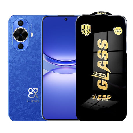 Sticlă securizată ESD pentru Huawei Nova 12, margini negre, 0.35 mm, vedere frontală produs