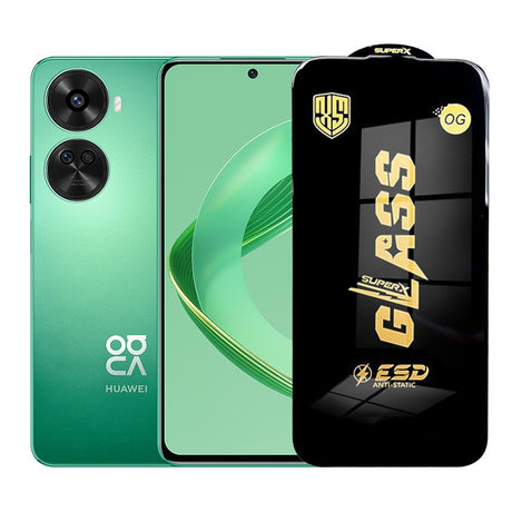 Folie sticlă securizată ESD pentru Huawei Nova 12 SE, 0.35 mm, margini negre – vedere frontală