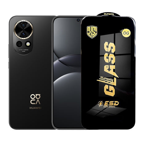 Folie protecție Huawei Nova 13 din sticlă securizată ESD, margini negre, grosime 0.35 mm – vedere frontală
