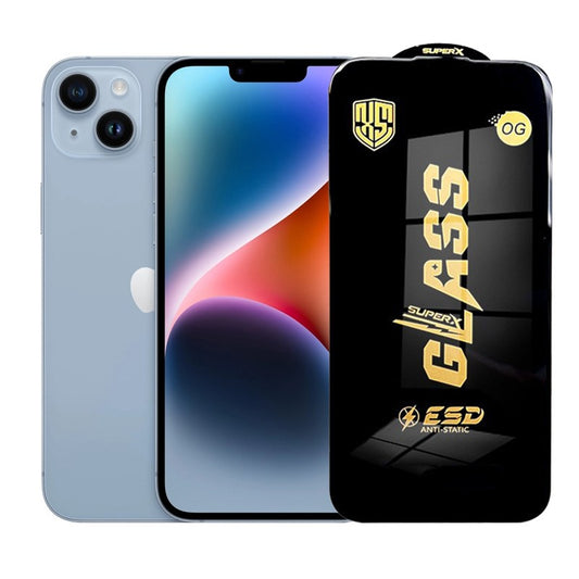 Folie de Protectie pentru iPhone 14 Plus, Vivimall, Sticla Securizata ESD, Margini Negre, Rezistenta la Zgirieturi, Antistatica, 0.35 mm, Transparenta - vivimall.ro