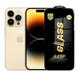 Folie sticlă securizată ESD pentru iPhone 14 Pro, 0,35 mm, margini negre, vedere frontală