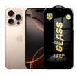 Folie sticlă securizată ESD pentru iPhone 16 Pro, margini negre, 0.35 mm, vedere frontală